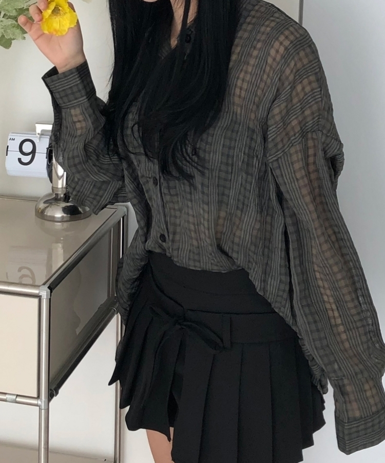 ツーウェイプリーツリボンミニスカート BLACK