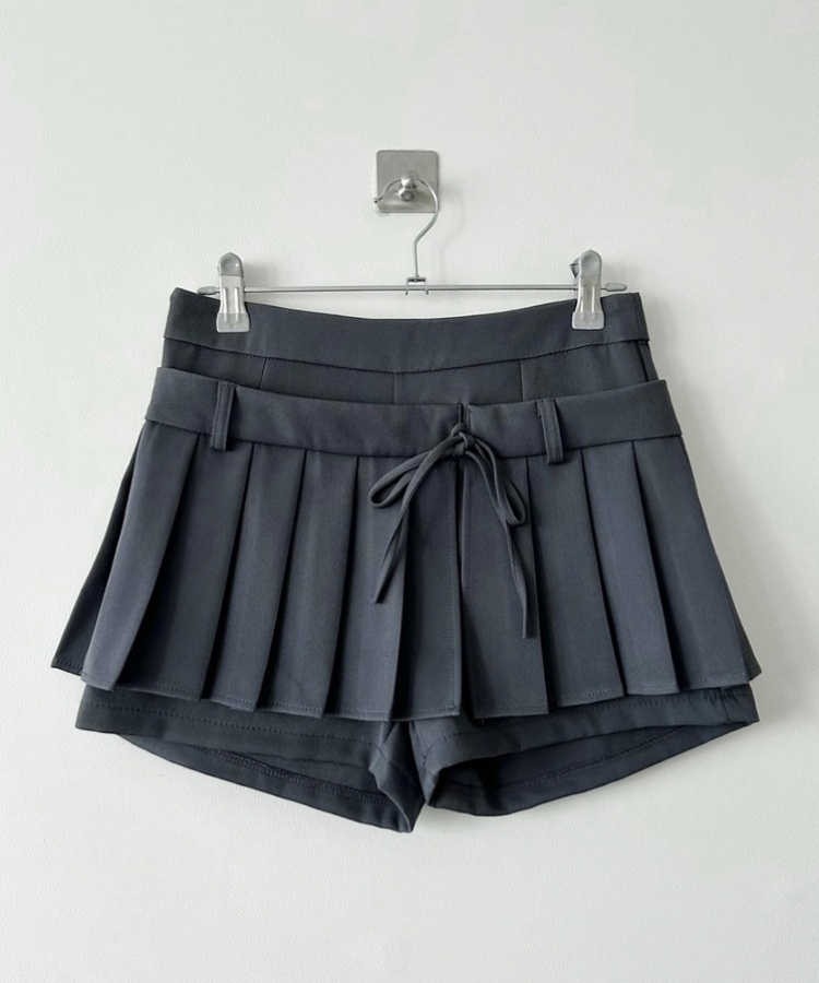 ツーウェイプリーツリボンミニスカート