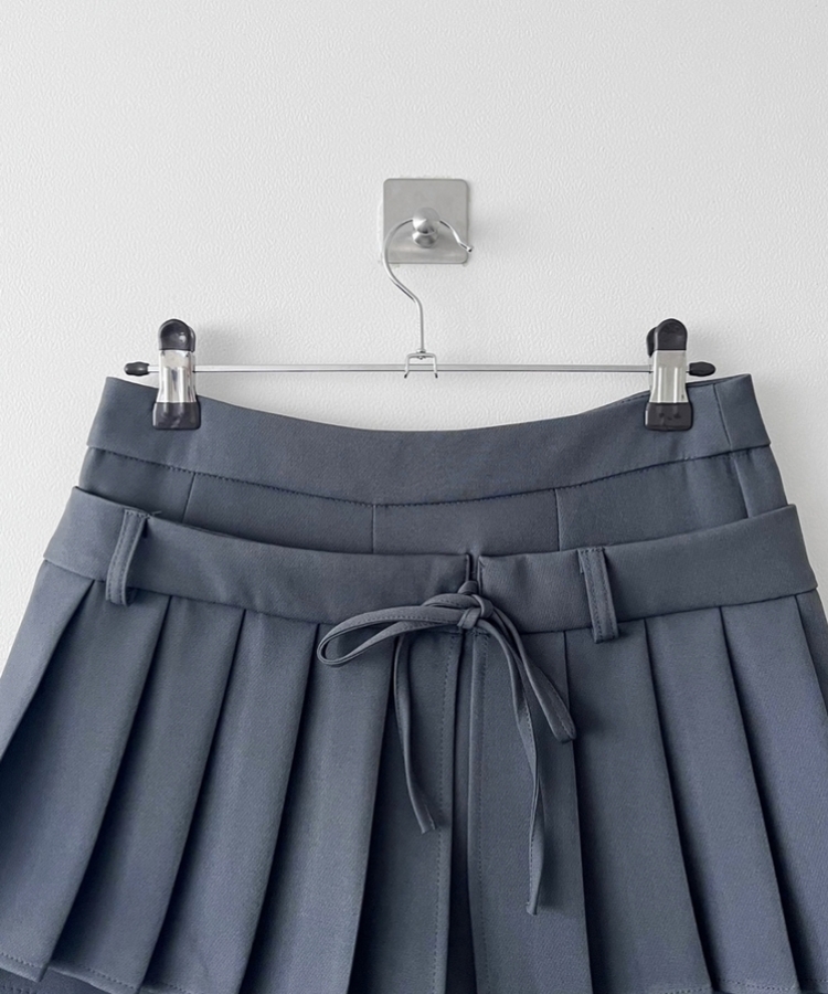 ツーウェイプリーツリボンミニスカート