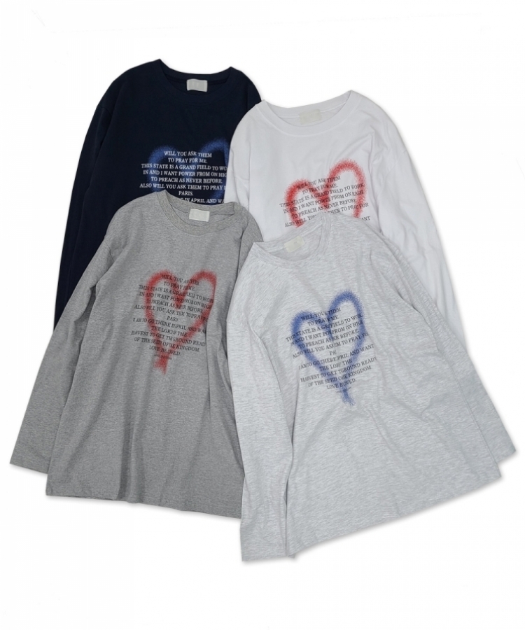 STS50690 ハートロングスリーブ長袖Tシャツ 長袖Tシャツ - arcoiris