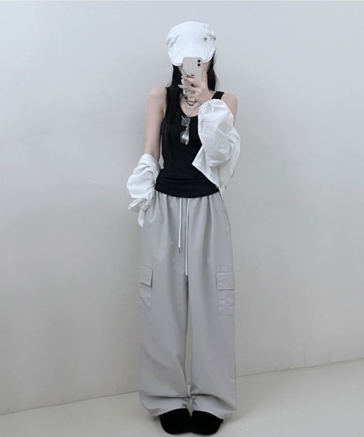 면슬림유넥라운드레이어드롱나시 블랙