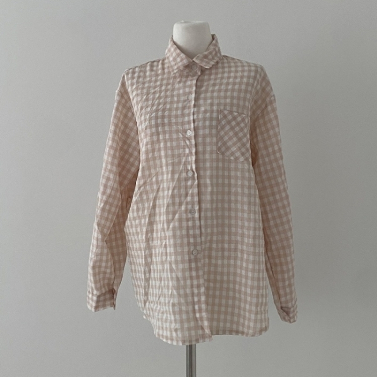 힐스 오버핏 긴팔 체크 남방 셔츠