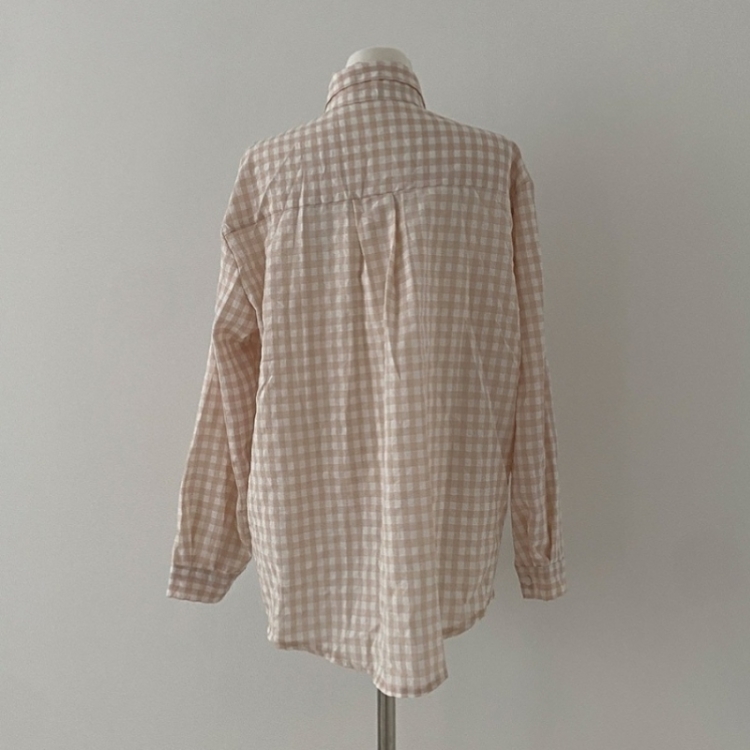 힐스 오버핏 긴팔 체크 남방 셔츠