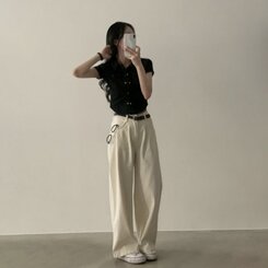 ジャケット クロップデニム半袖ジャケットシャツ BLACK