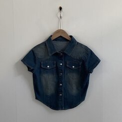 ジャケット クロップデニム半袖ジャケットシャツ