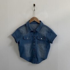 ジャケット クロップデニム半袖ジャケットシャツ