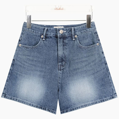 ショートパンツ ベーシックデニムミディAラインパンツ