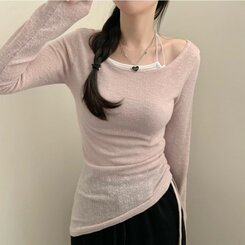 ノースリーブ ストリングレイヤードクロップホルターネックキャミソール IVORY