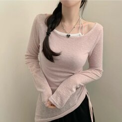 ノースリーブ ストリングレイヤードクロップホルターネックキャミソール IVORY