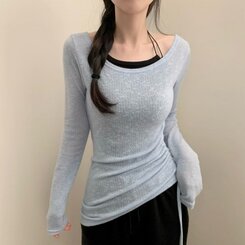 ノースリーブ ストリングレイヤードクロップホルターネックキャミソール BLACK