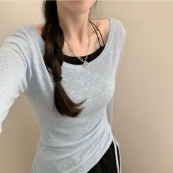 ノースリーブ ストリングレイヤードクロップホルターネックキャミソール BLACK