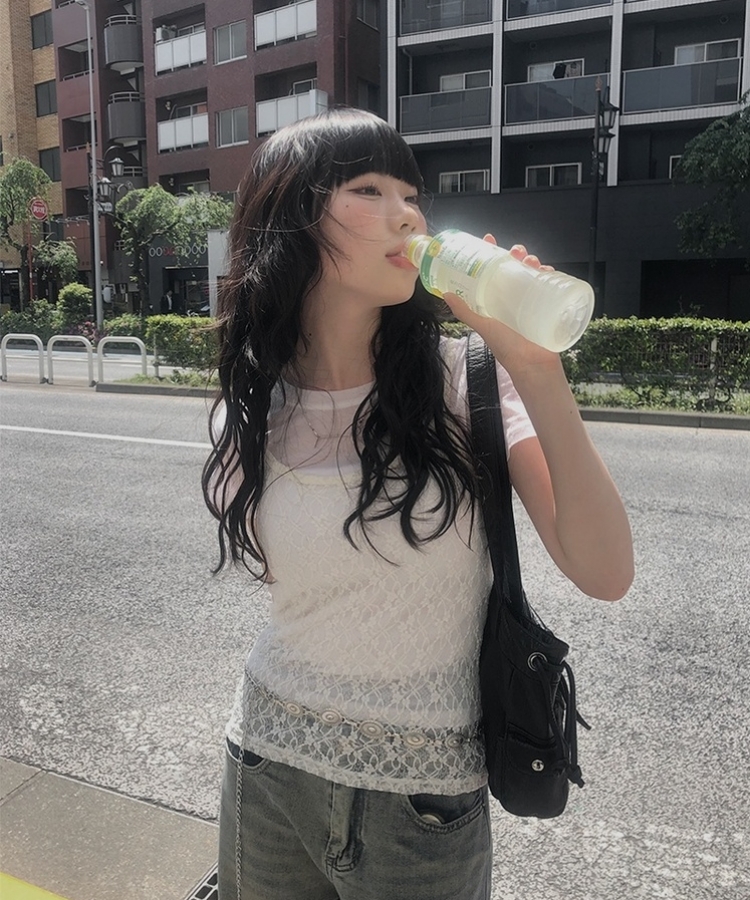 レースレイヤードキャミソールビスチェ IVORY