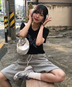 バミューダロングワイドショートパンツ GRAY