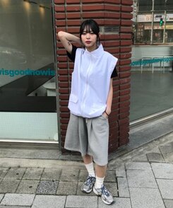 バミューダロングワイドショートパンツ GRAY