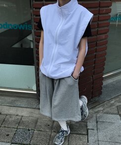 バミューダロングワイドショートパンツ GRAY