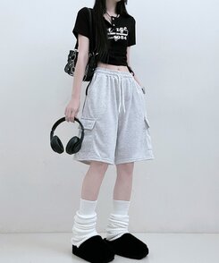 トレーニングパンツ デイリーバミューダハーフショートパンツ MELANGE WHITE