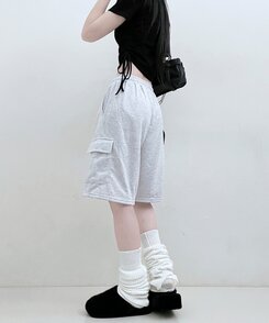 トレーニングパンツ デイリーバミューダハーフショートパンツ MELANGE WHITE