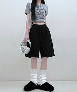 トレーニングパンツ デイリーバミューダハーフショートパンツ BLACK