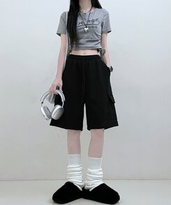 トレーニングパンツ デイリーバミューダハーフショートパンツ BLACK
