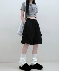 トレーニングパンツ デイリーバミューダハーフショートパンツ BLACK
