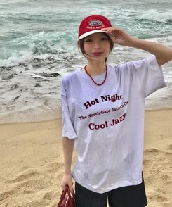 レッドビーズネックレス RED