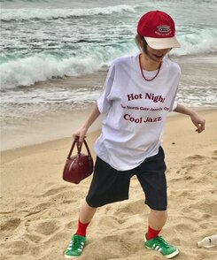 レッドビーズネックレス RED