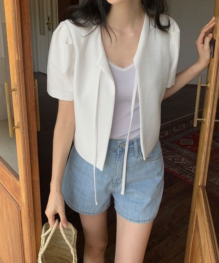 ショートパンツ プレーンサマーデニムショートハーフパンツ LIGHT BLUE