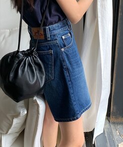 ショートパンツ ベーシックデニムハーフパンツ DARK BLUE