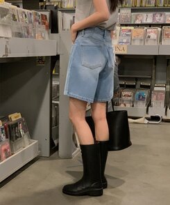 ショートパンツ ベーシックデニムハーフパンツ LIGHT BLUE