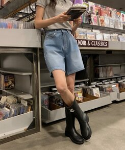 ショートパンツ ベーシックデニムハーフパンツ LIGHT BLUE