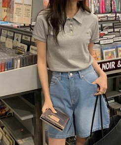 ショートパンツ ベーシックデニムハーフパンツ LIGHT BLUE