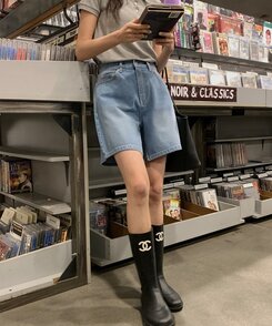 ショートパンツ ベーシックデニムハーフパンツ LIGHT BLUE