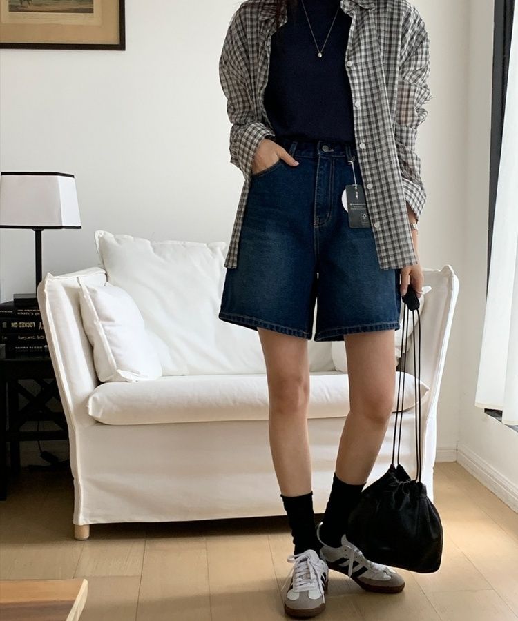 ベーシックデニムハーフパンツ DARK BLUE