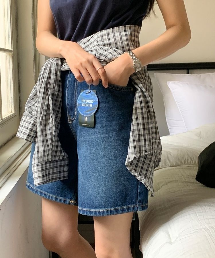 ベーシックデニムハーフパンツ DARK BLUE