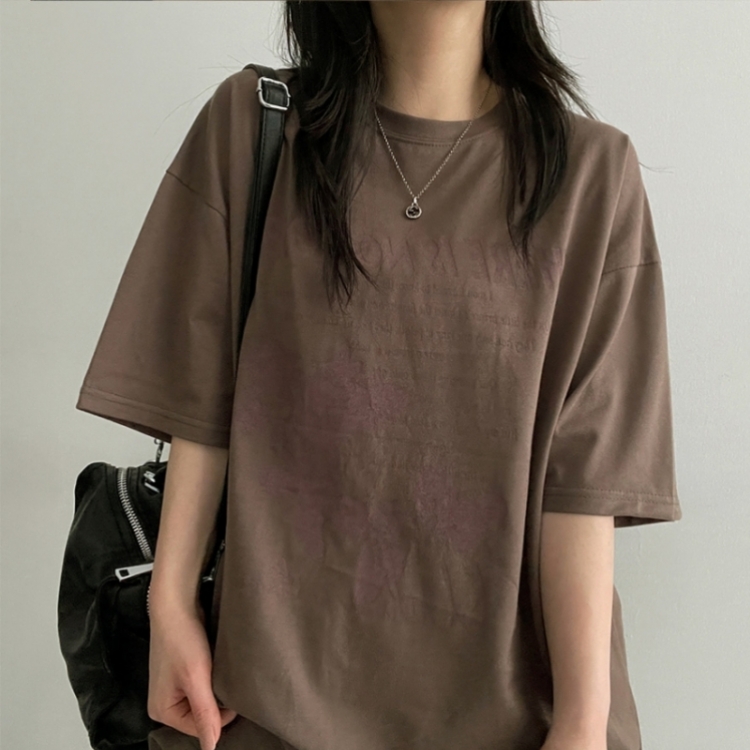 ローズシンプルオーバーフィット半袖Tシャツ｜半袖Tシャツ｜韓国