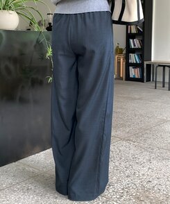スラックス サマーバンディングピンタックワイドパンツ5色 Charcoal Navy