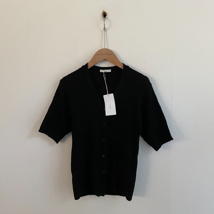 나잇 부클 린넨 세미크롭 반팔 니트가디건 9color