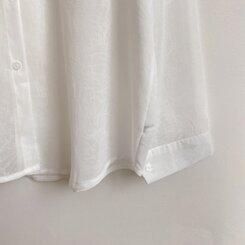 サマーシースルー無地ルーズフィットシャツ