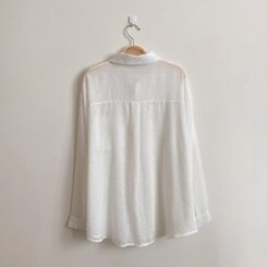 サマーシースルー無地ルーズフィットシャツ