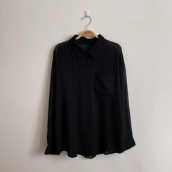 サマーシースルー無地ルーズフィットシャツ