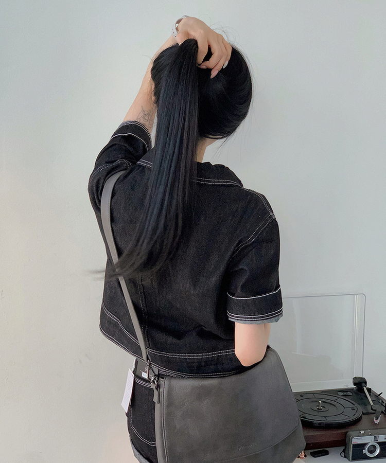 【SET着用可能】ステッチノンフェードショートパンツ DARK BLUE