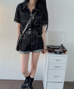 ショートパンツ 【SET着用可能】ステッチノンフェードショートパンツ DARK BLUE