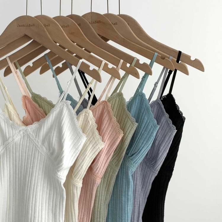 크림비 레이어드 슬림 끈조절 레이스 나시 슬리브리스 여름 썸머 바캉스룩