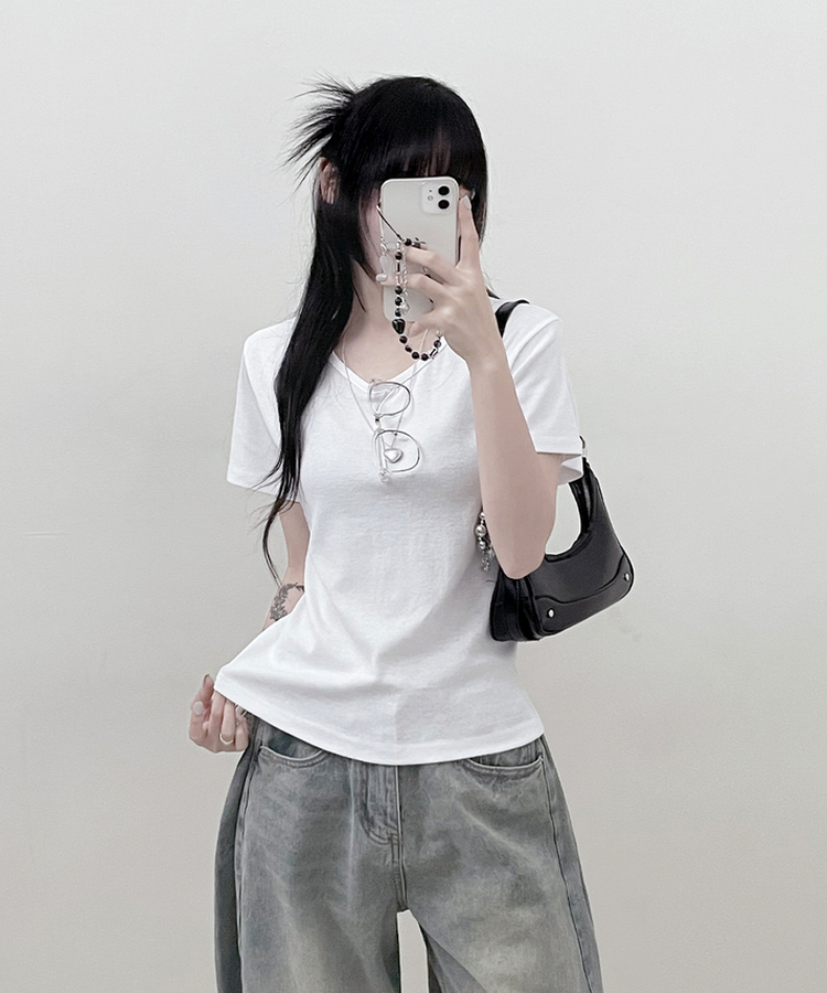 11할인체형커버랍빠유넥라운드여유핏반팔티 아이보리