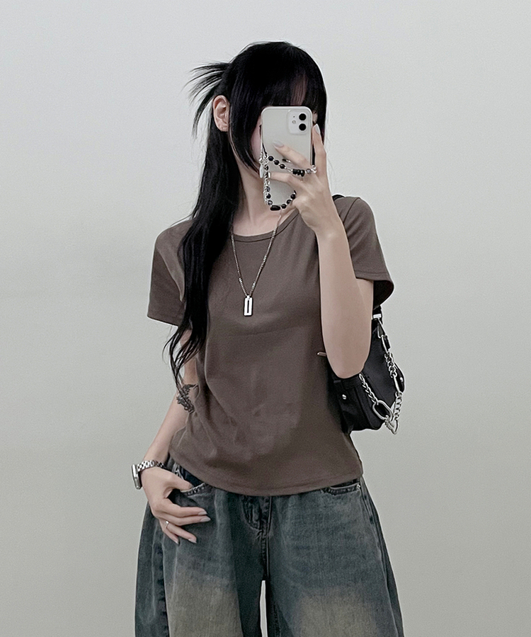 11할인체형커버랍빠유넥라운드여유핏반팔티 카키