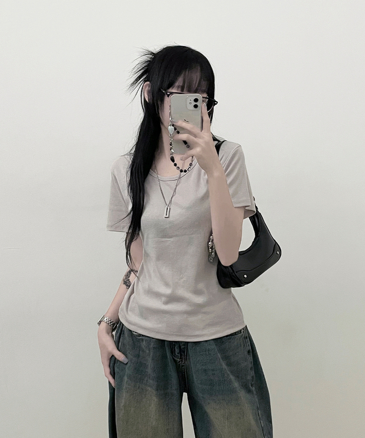 11할인체형커버랍빠유넥라운드여유핏반팔티 베이지