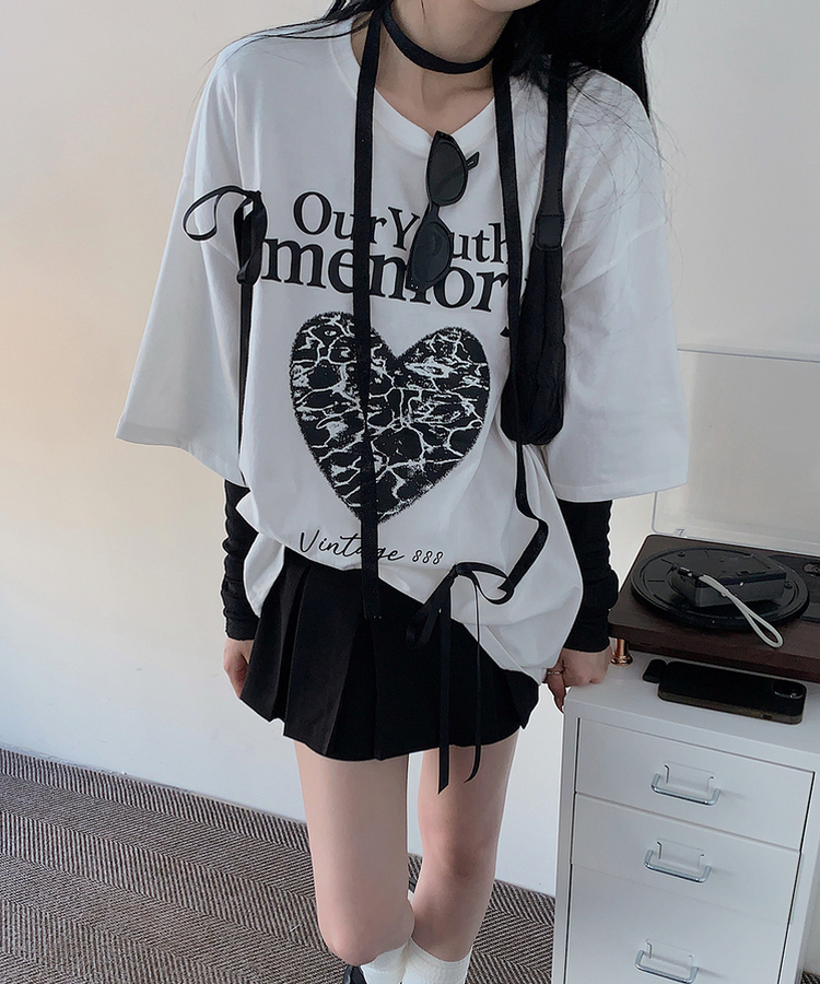 ノアボックスフィットリボン半袖Tシャツ IVORY