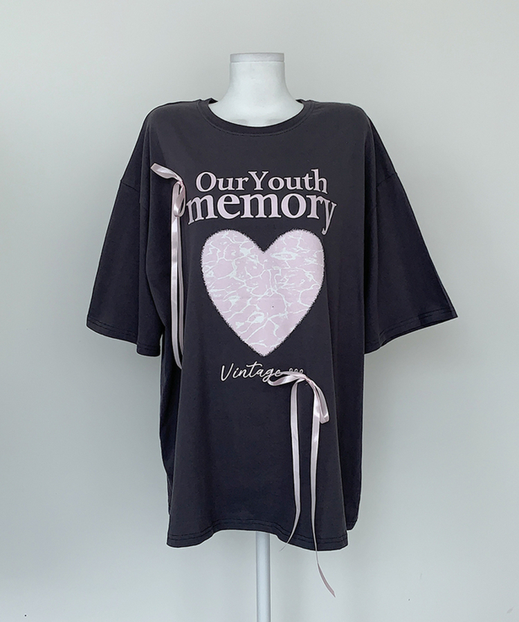 ノアボックスフィットリボン半袖Tシャツ