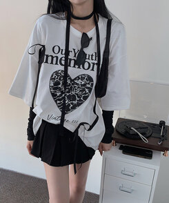 半袖Tシャツ ノアボックスフィットリボン半袖Tシャツ IVORY