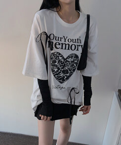 半袖Tシャツ ノアボックスフィットリボン半袖Tシャツ IVORY